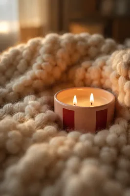 Warm Candlelight in Cozy Knit Blanket