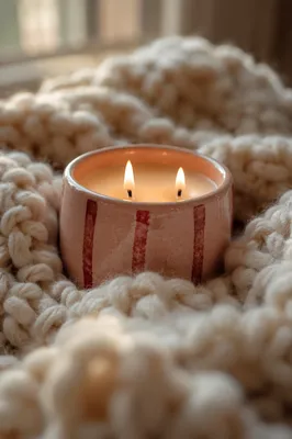 Warm Candlelight in Chunky Knit Blanket