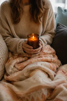 Cozy Candlelight Comfort in Soft Blanket