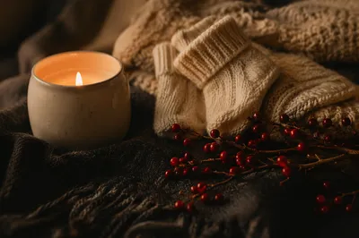Cozy Candlelight Comfort with Winter Blanket