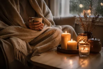 Cozy Evening Comfort by Candlelight