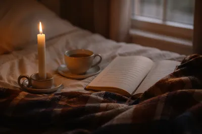 Candlelit Comfort with Prayer Journal and Blanket
