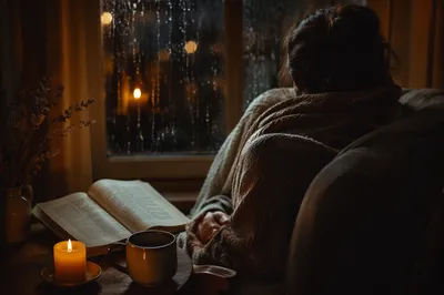 Candlelit Comfort in a Quiet Evening