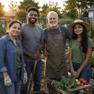 Community Volunteers in Neighborhood Food Garden