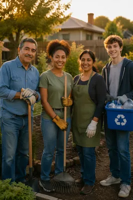 Community Volunteers After Garden Cleanup