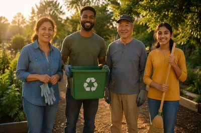 Community Volunteers After Garden Cleanup