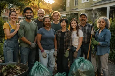 Community Volunteers After Garden Cleanup