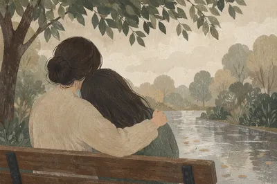 Compassionate Friends Sharing a Quiet Embrace