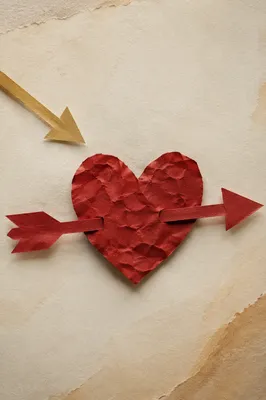 Crimson Paper Heart With Arrows