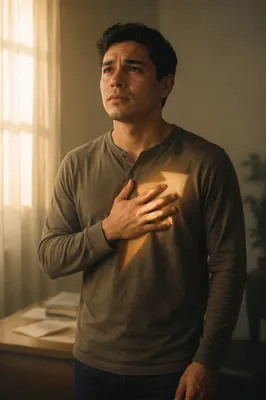Contemplative Man by Window in Soft Light