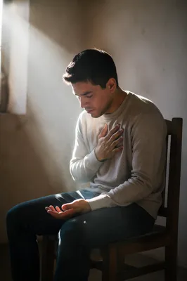 Tearful Young Man in Morning Light