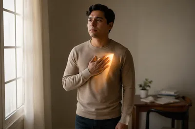 Contemplative Man in Soft Window Light