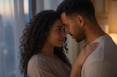 Tender Couple Forehead Touch by Window