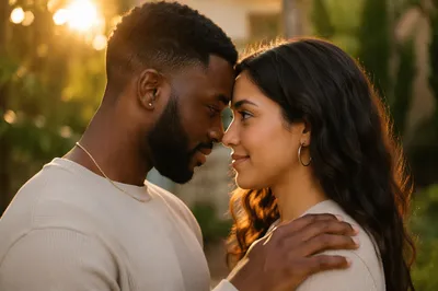 Close-Up Couple Gazing at Each Other