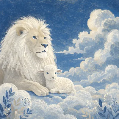 Lion and Lamb Courage in the Clouds