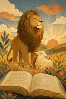 Lion and Lamb at Sunrise Faith