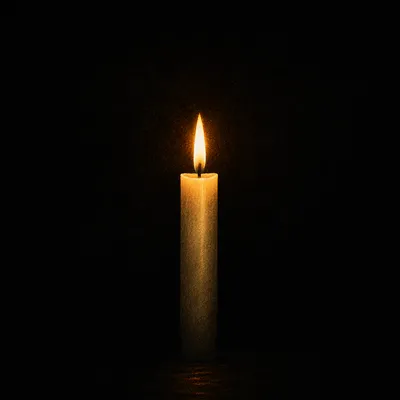 Single Candle of Courage in Darkness