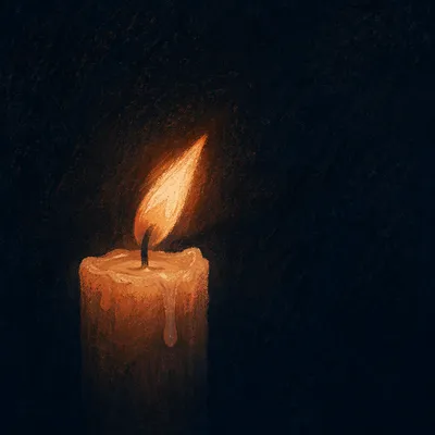 Single Candle of Courage in Darkness