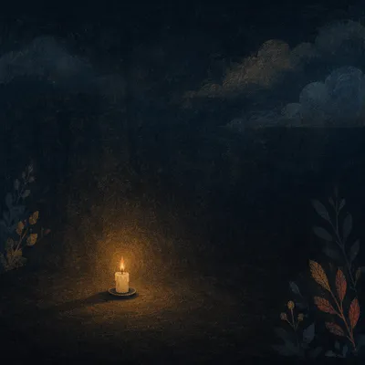 Single Candle of Courage in Darkness