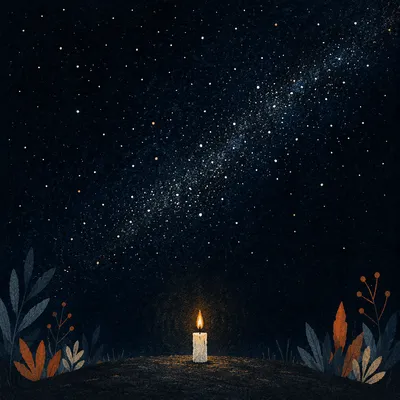 Single Candle of Courage Under Stars