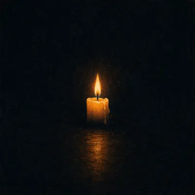 Single Candle of Courage in Darkness