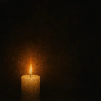 Single Candle of Courage in Darkness