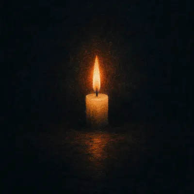 Single Candle of Courage in Darkness