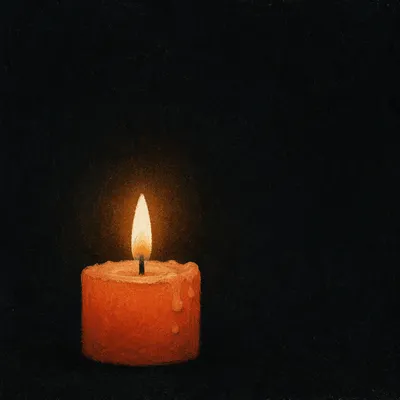 Single Candle of Courage in Darkness