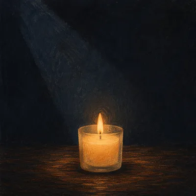 Single Candle of Courage in Darkness