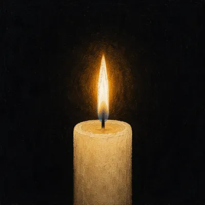 Single Candle of Courage in Darkness