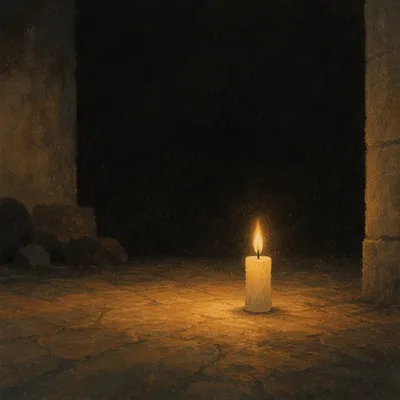 Single Candle of Courage in Darkness