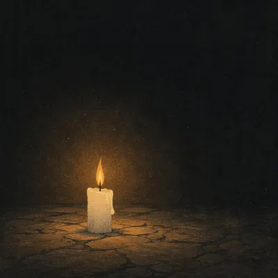 Single Candle of Courage in Darkness