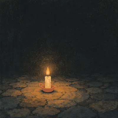 Single Candle of Courage in Vast Darkness