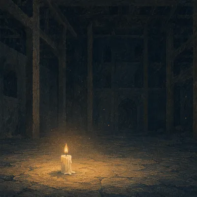 Single Candle of Courage in Darkness