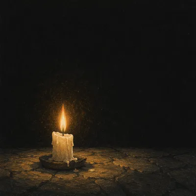 Single Candle of Courage in Darkness