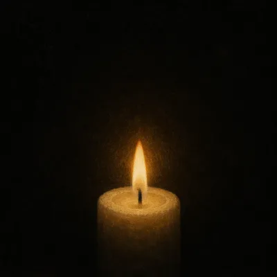 Single Candle of Courage in Darkness