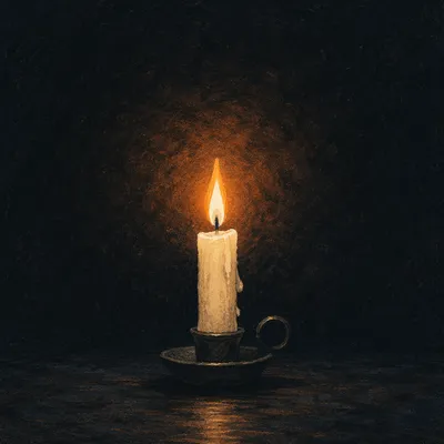Single Candle of Courage in Darkness