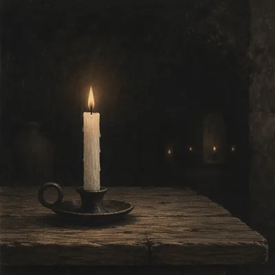 Single Candle of Courage in Darkness