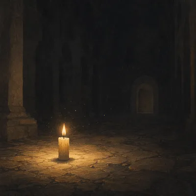Single Candle of Courage in Darkness
