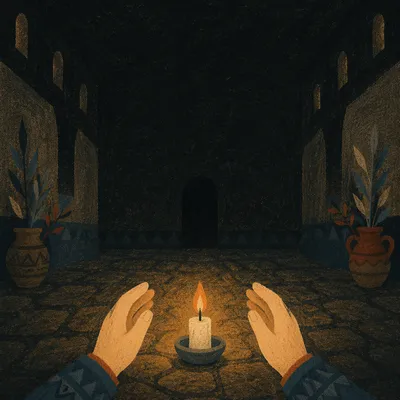 Single Candle of Courage in Darkness