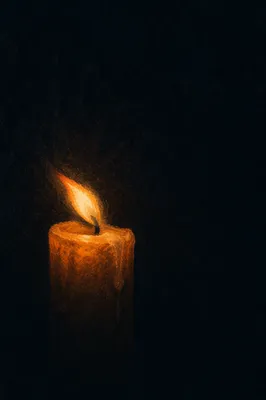 Single Candle of Courage in Darkness