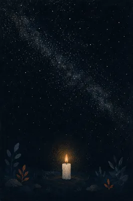 Single Candle of Courage Under Stars