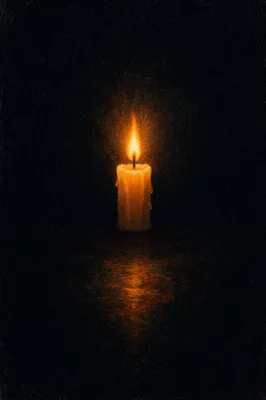 Single Candle of Courage in Darkness
