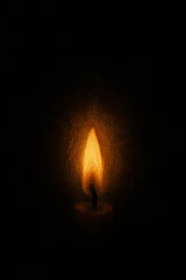 Single Candle Flame of Quiet Courage