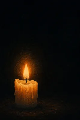 Single Candle of Courage in Darkness