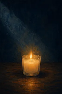 Single Candle of Courage in Darkness