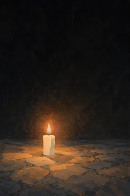 Single Candle of Courage in Darkness