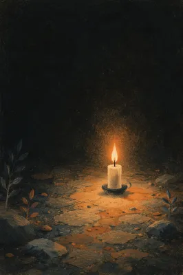Single Candle of Courage in Darkness