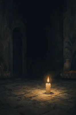 Single Candle of Courage in Darkness
