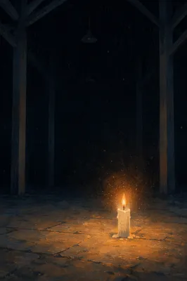 Single Candle of Courage in Darkness
